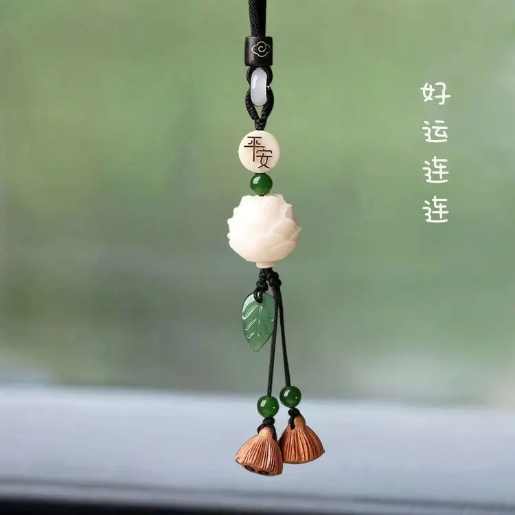 Lucky Persimmon Car Hanging Ornament Glazed Persimmon Rearview Mirror Pendant for Good Fortune Car Interior Decoration Gifts