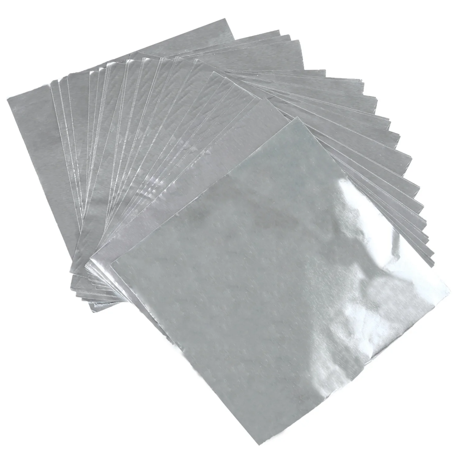 200 Uds. Paquete de dulces bonitos papel de aluminio envoltorios de papel de aluminio cuadrados, 100 Uds. De plata y 100 Uds. De oro