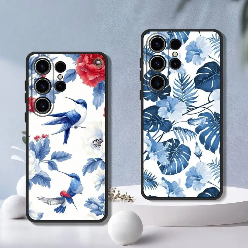 

Retro aesthetic art pattern Phone Case For SamsungS25,24,23,22,21,30,Ultra,20,Plus,Fe,Lite,10,5G Soft Silicone Black Cover