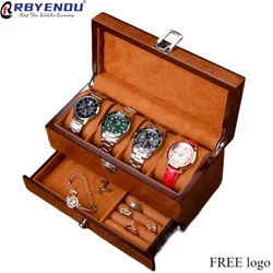 Wooden Double-layer Watch Jewelry Storage Box Water Ash Willow Watch Ring Jewelry Multifunctional Display Gift Customizable Logo