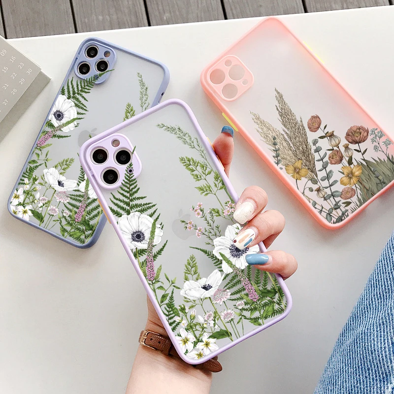 Flower Bud Phone Case for iphone 11 7 8 SE2 12 13 15 16 Pro Max 14 Plus Meticulous Plant for iphone X XS XR Back Hard Covers