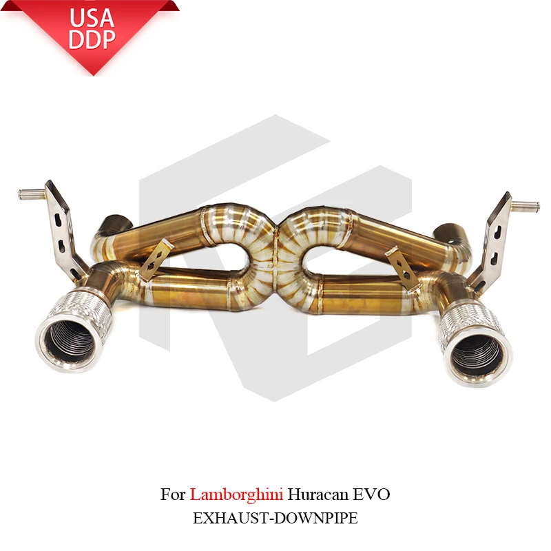 

ING Titanium Alloy Gold Catback for Lamborghini Huracan EVO Valveless Muffler Sport Tube Pitch Performance Exhaust System