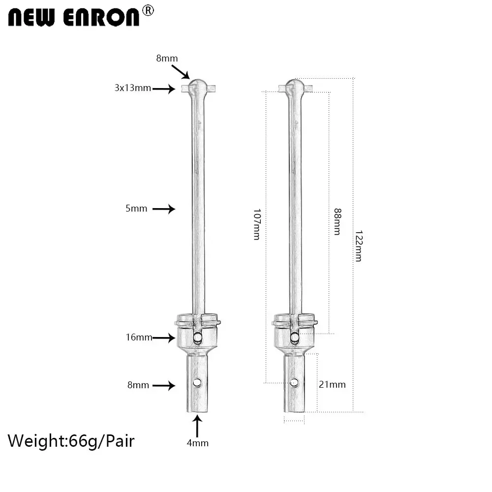 Eixo traseiro dianteiro de aço CVD Eixo de transmissão AR310455 AR310456 para carros 1/7 1/8 RC Arrma 6S TYPHON INFRACTION LIMITLESS MOJAVE