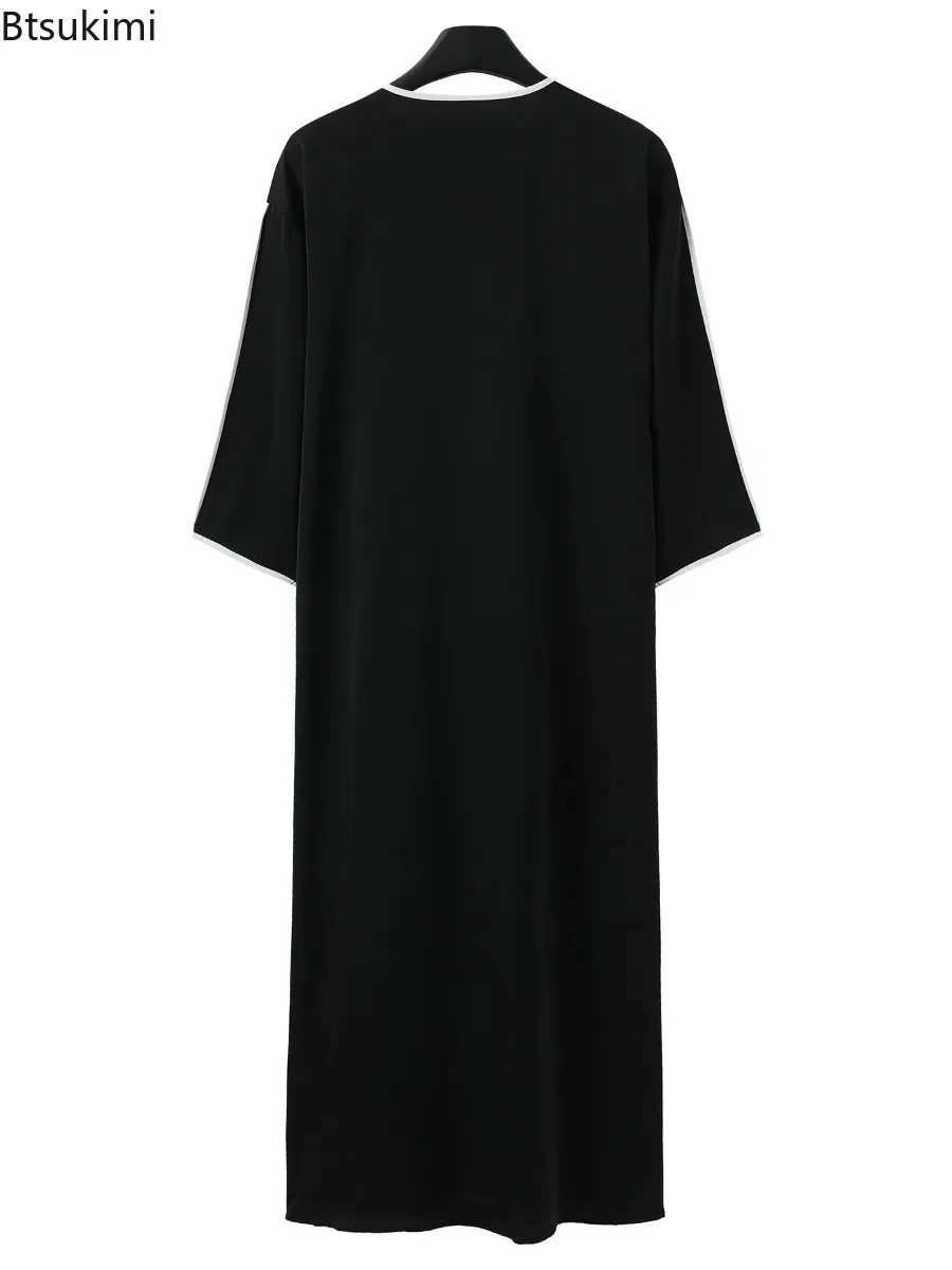 2025 roupas muçulmanas tradicionais masculinas eid oriente médio jubba thobe masculino thobe árabe muçulmano vestes com mangas curtas presente do