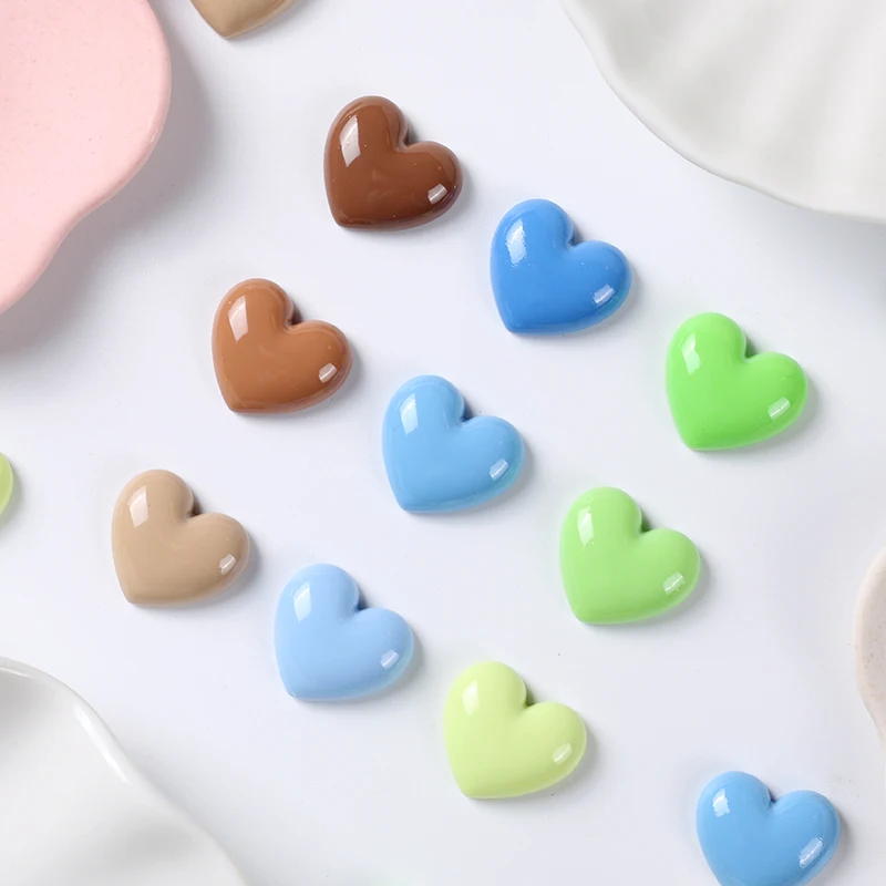 20pcs Resin  Meal Toys Gradient color Love  Charms Patch for Jewelry Making Earrings DIY Crafts Accessories