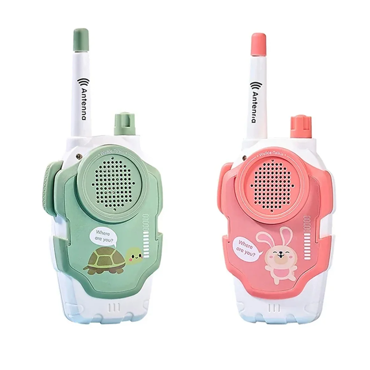 Walkie Talkie dos desenhos animados portáteis para crianças, Brinquedo sem fio, máquina falante, telefone, interfone, 300m