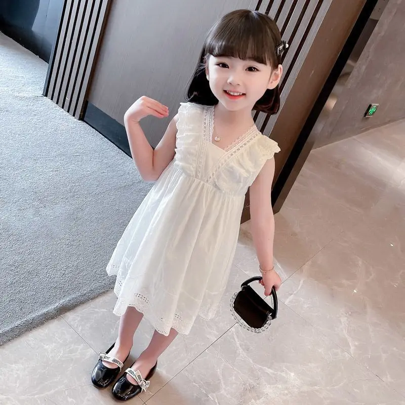 Girls Party Dresses Spring New Childrens Fashionable Long-sleeved Princess Dress Autumn Girl Casual Dresses 2 4 5 6 7 Years Old