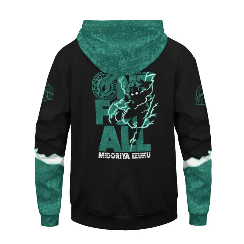 Anime midoriya izku Cosplay Costume Hoodie 3D printed Deku One For All My Hero Academia costume sportswear polyester thin