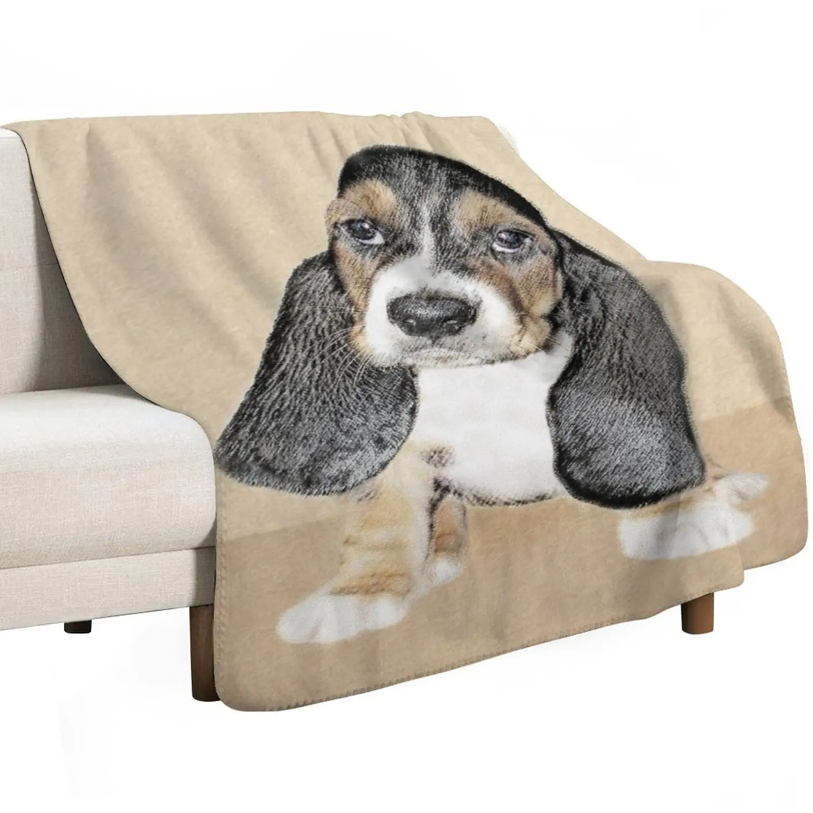 Basset Hound Puppy Throw Blanket Decorative Sofa Sofa Quilt Soft Plush Plaid Baby Picnic Hairy Blankets
