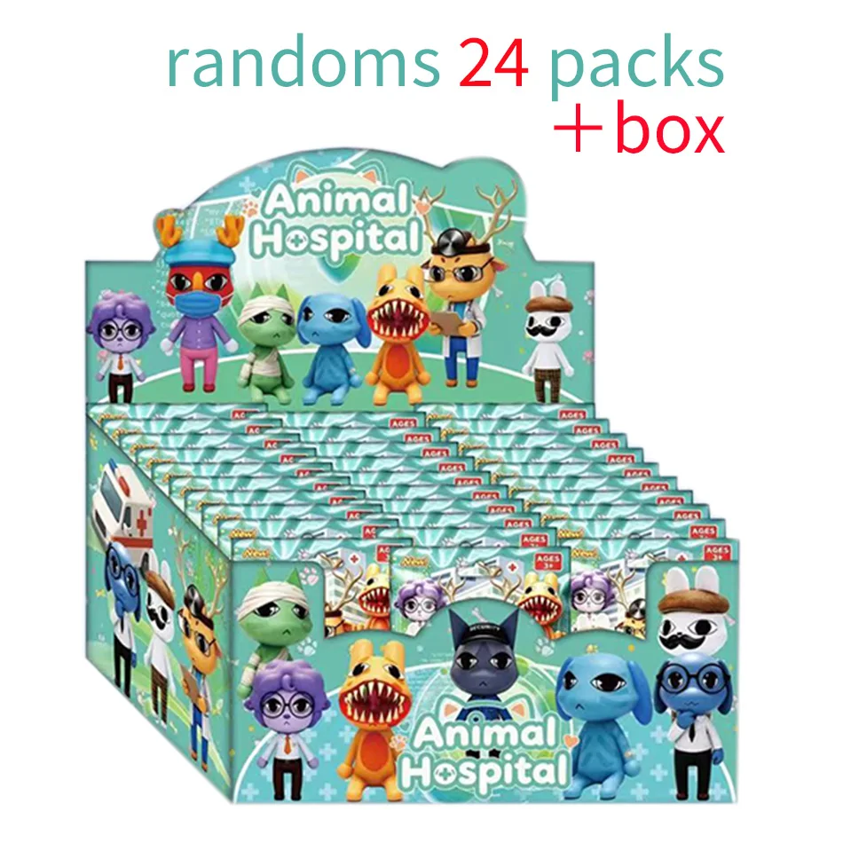 Animal Hospitaled Horrored Cartoon Animal Figures Blind Bag Toys PVC Mini Figurine Desktop Ornament Collectible Doll Gift view 6