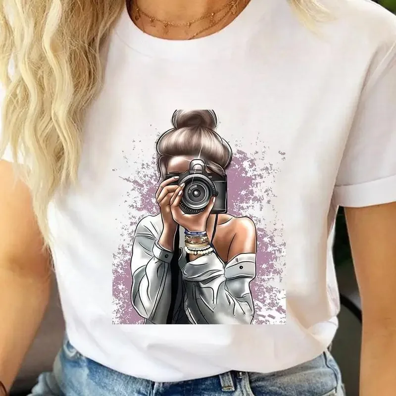 Beauty Flower Graphic Streetwear Fashion Girls T-Shirts Harajuku Clothes Short Sleeve Summer Casual Aesthetic Clothes
