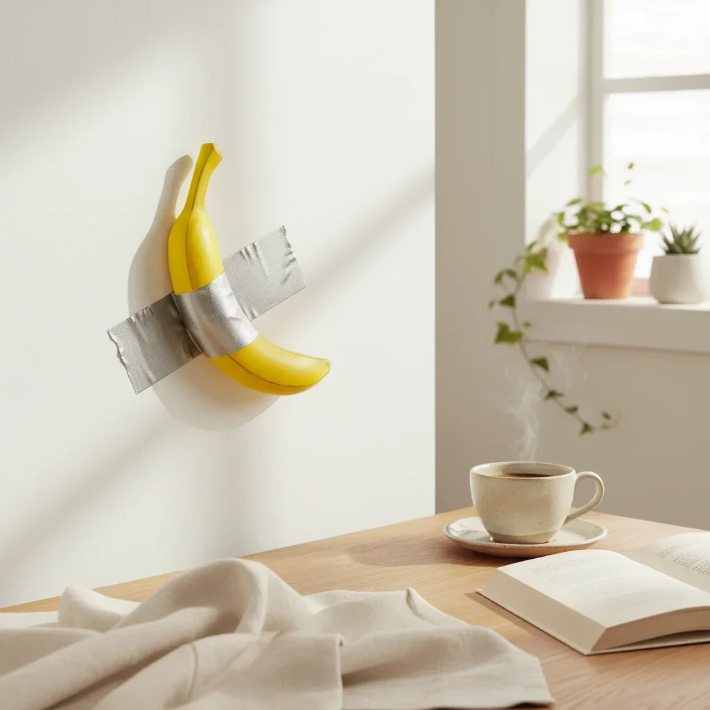 VILEAD Original Design Tape Banana Wall Mounted Relief Decor Eco-Friendly Resin Artistic Figurine For Home Office Accessories