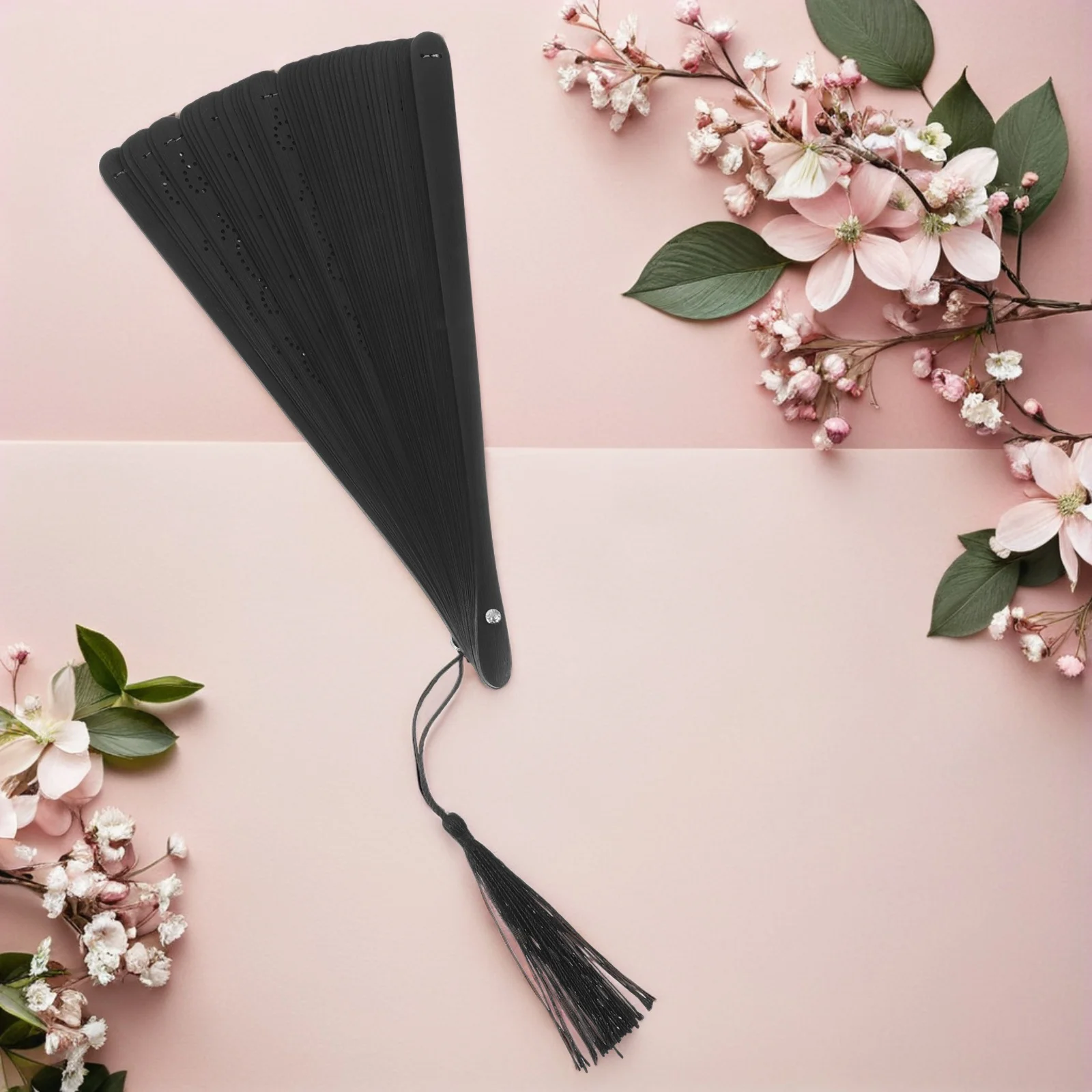 

Folding Hand Vintage Bamboo Hollow Design For Dance Tea Ceremony Cultural Event Lightweight Durable Decorative Chinese Japanese