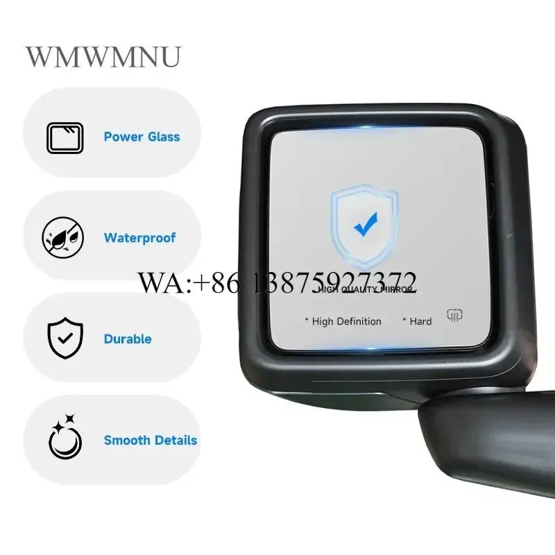 Wmwmnu New 7 Line Blind Spot Detection Rearview Backup Mirror OE 68281893AE 68281892AE for Wrangler JL 2018 2019 2020 2021
