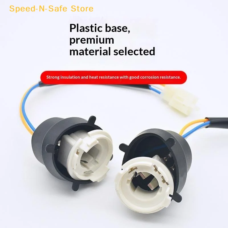1/2Pcs BA20D Motorbike Lamp Bulb Base Adapter Shockproof Headlight Connector Socket for Off-road Motorbike Use