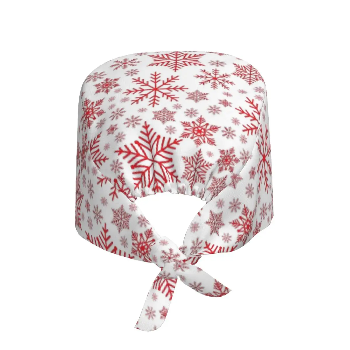 Custom Snowflake Scrub Hat Surgical Scrub Caps Unisex Nursing Hair Hats Happy Christmas Work Scrubs Hat for Medical Surgical