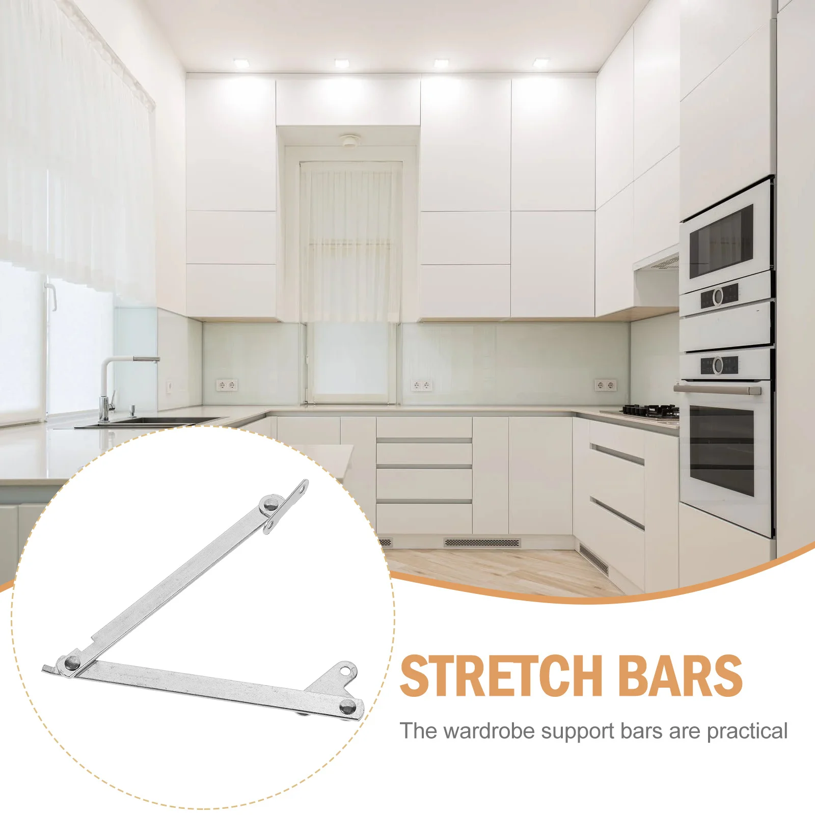 

4Pcs Adjustable Metal Cabinet Support Rod Durable Furniture Pull Rod Self-Balancing Lid Support Hinges Practical Door