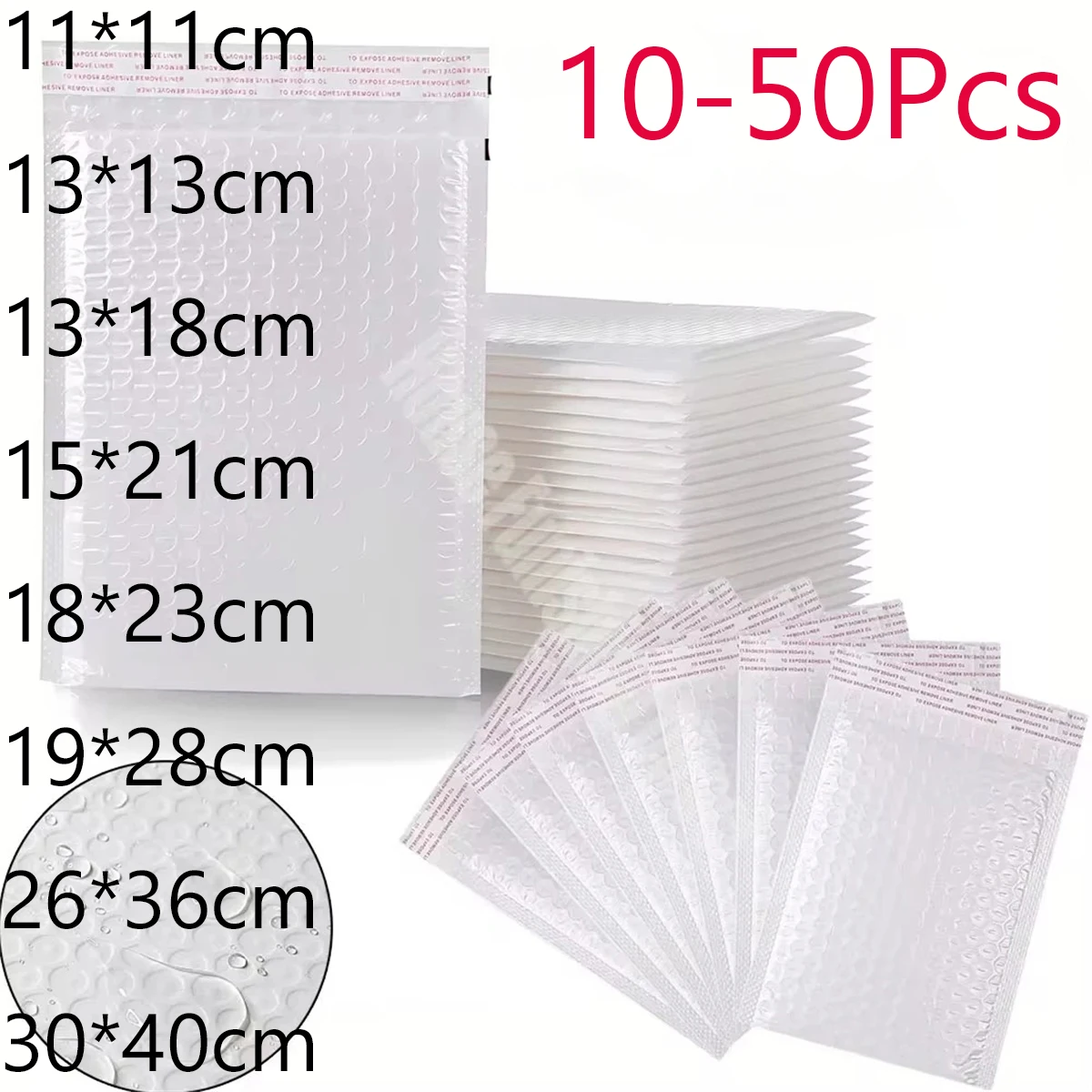 11/15/23cm White Bubble Envelopes Thicken Waterproof & Shockproof Bubble Mailers Shipping Envelope Bags Self Seal Packing Bag