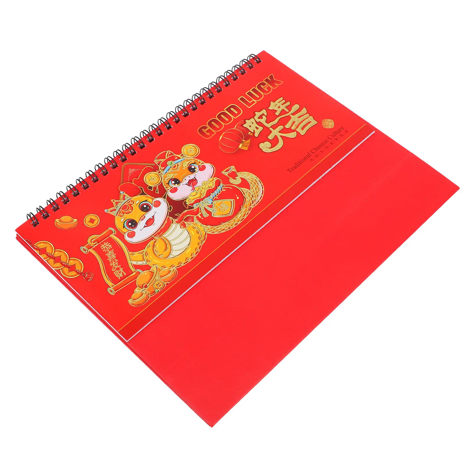 

2025 Chinese Table Calendar Freestanding Flip Desk Calendar Elegant Cultural Design Year of The Snake New Year Decoration Daily