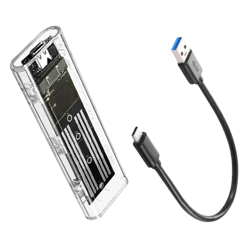 M.2 NGFF SATA Type C 3.1 حافظة SSD خارجية شفافة 10Gbps حافظة قرص صلب محول SSD خارجي لـ 2230 2242 2260 2280