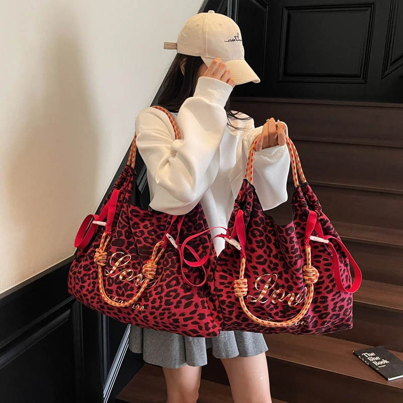 Übergroße Umhängetaschen mit Leopardenmuster für Damen, verformbar, VELOUR, große Kapazität, Einkaufstaschen, 2025, Winter, neue Luxus-Handtaschen – Detail 20