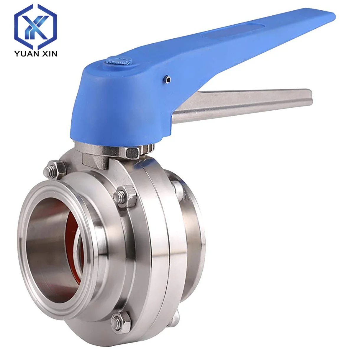 Sanitary stainless steel clamp butterfly valve duckbill butterfly valve 12-position clamp plastic handle butterfly valve with sq