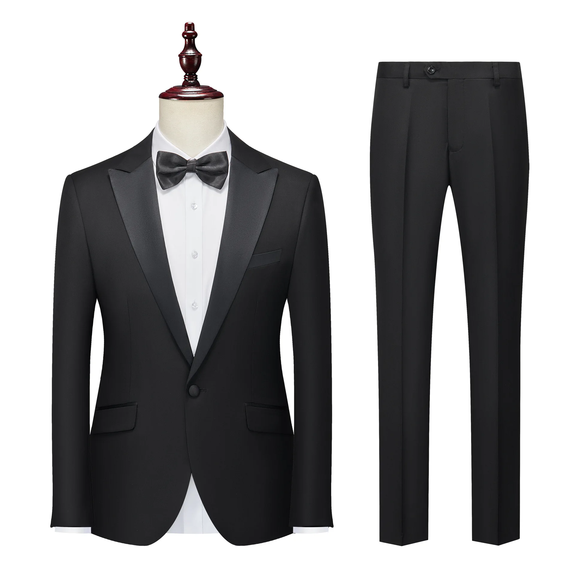 

D2494 peaked lapel dress art exam performance formal suit men's groom wedding host tuxedo slim suit