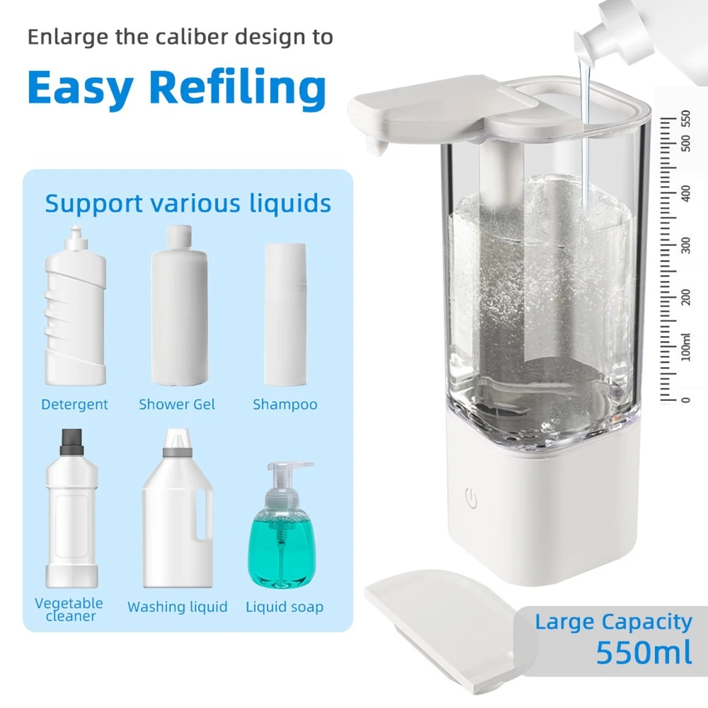 Automatic Liquid Soap Dispenser Touchless Smart Hand Washing Soap Dispenser With USB Charging For Kitchen Durable