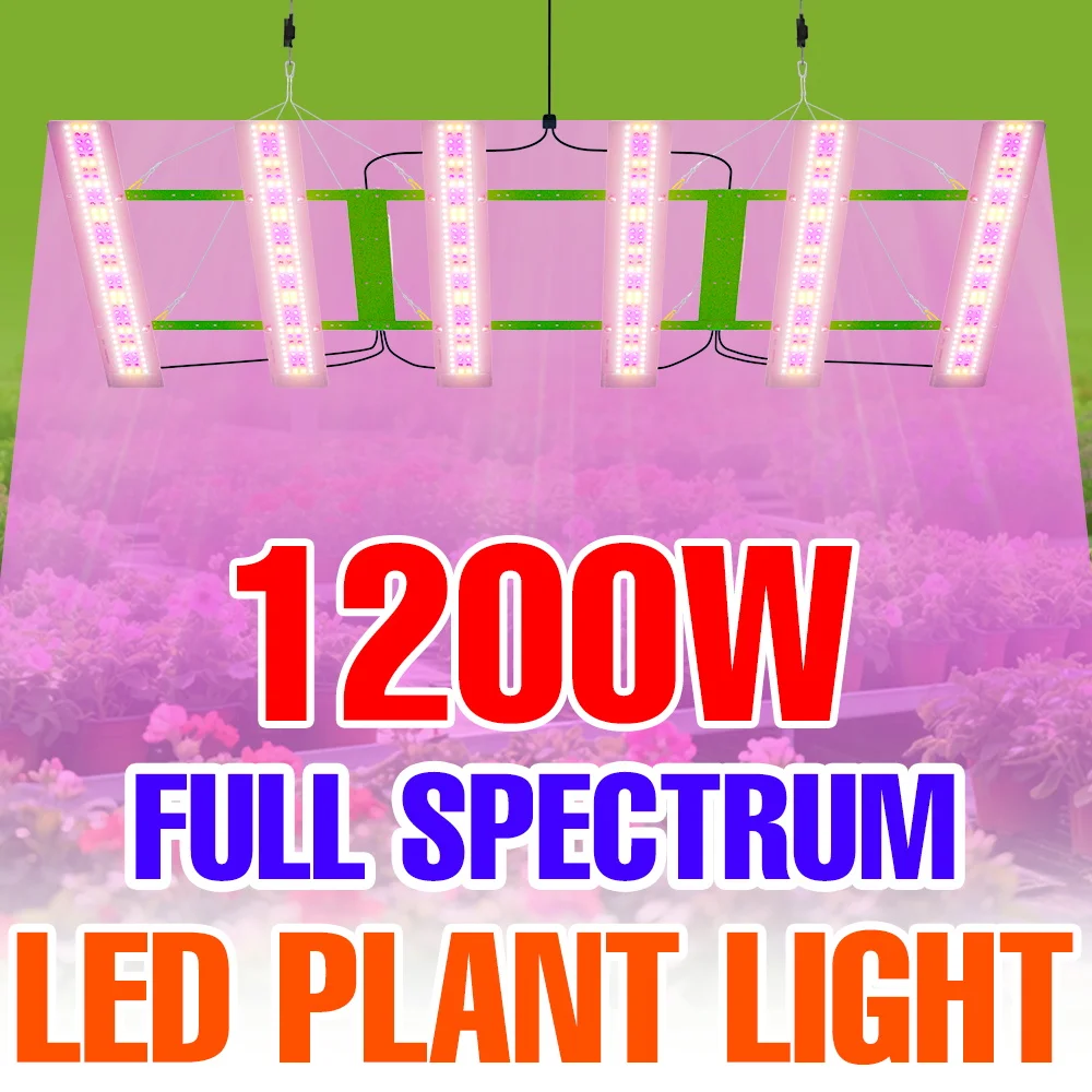 1200W LED Full Spectrum Grow Lights Quantum Board Plant Hydroponics Cultivation IR UV Lamp For Greenhouse Tent Tomato Vegetables