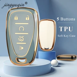 jingyuqin 5Button TPU Car Key Case Cover For Chevrolet Chevy Malibu Camaro Cruze Traverse Spark Equinox Sonic Volt Protect Shell