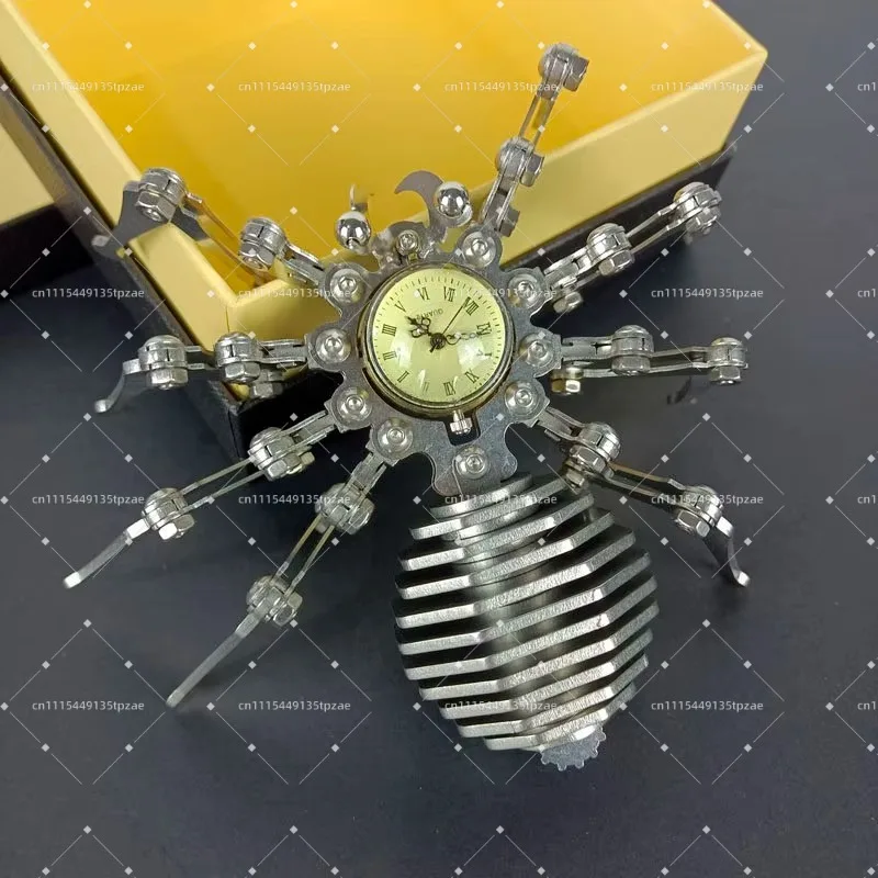 Machine Spider Stainless Steel Punk Iron Insect Model Handmade DIY Finished Desktop Craft Creative Ornaments