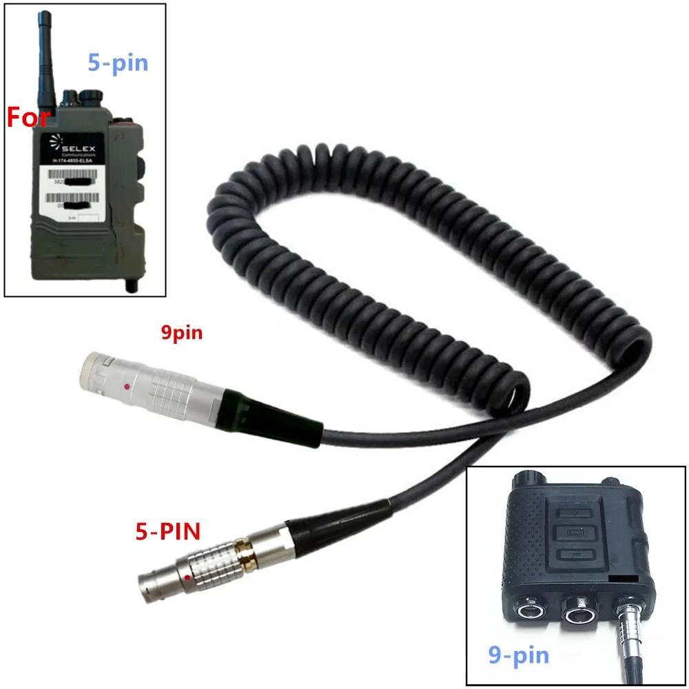 Radio Cable  5-pin to  9-pin for Invisio X50 ptt for Selex H4855 Radio, for Bowman PRR  PRC343 radio for Invisio X50 Cable