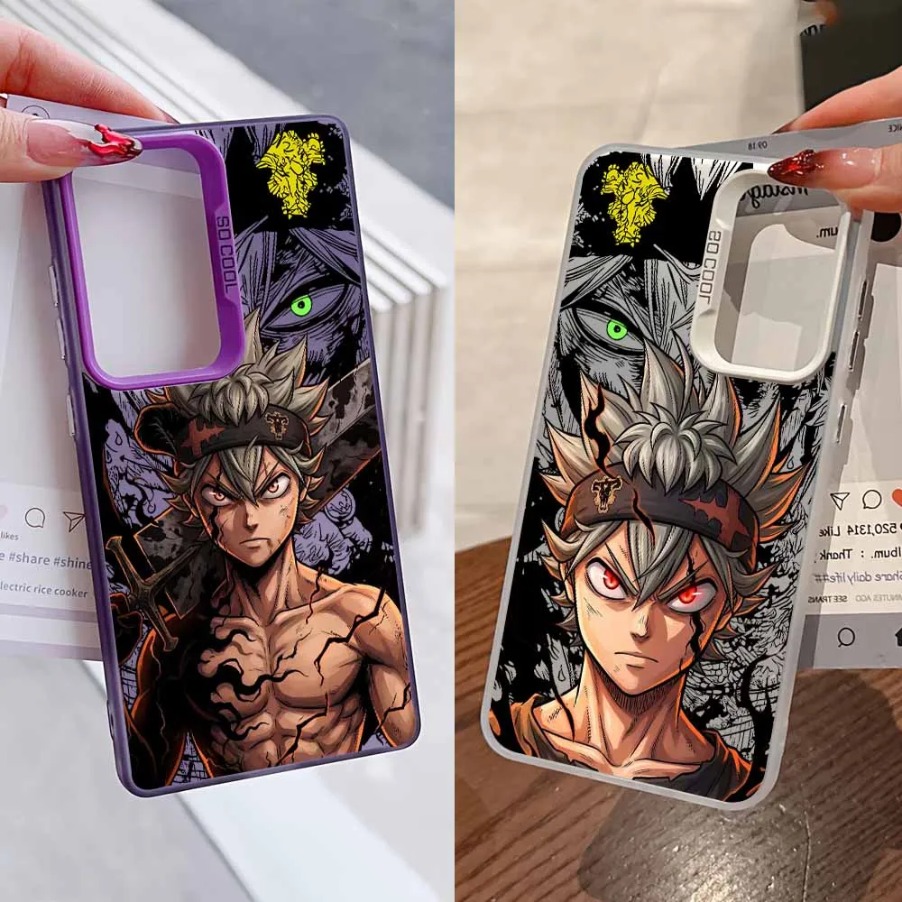 Funda de Silicona Colorida Asta Black Clover para Samsung Galaxy S26 S25 Edge S24 S23 S22 S21 S20 FE Ultra Plus