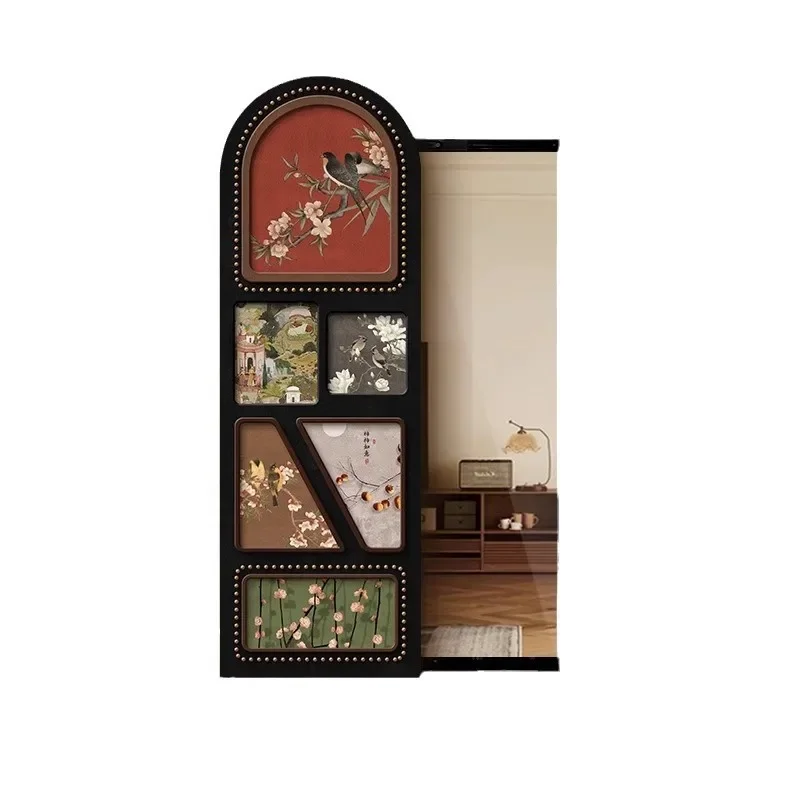 Medieval French style living room full-body mirror invisible push-pull full-length mirror cloakroom mirror hidden decorative