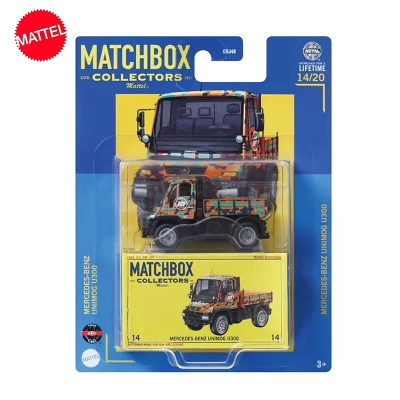 Original Mattel Matchbox Collectors Car 1/64 Diecast Mercedes Benz Unimog U300 Vehicle Toys for Boys Collection Birthday Gift