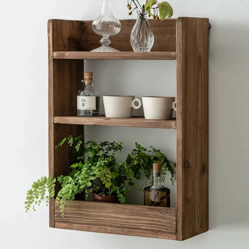 

Farmhouse Style Fir Wood Handmade Wall Organization Display Shelf Small 3 Tier