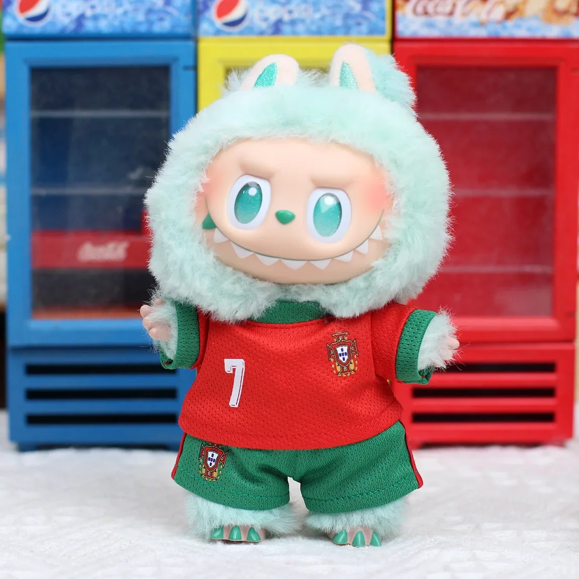 

Labubu Clothes Front High Energy Sitting Party Macaron Universal Children'S Clothing Sports Football Suit Set Role Playing Gift