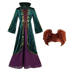 Women's Winifred Sanderson Costume Womens Halloween Cosplay Costume Velvet Women's Dress Cosplay Costume Witch For Women