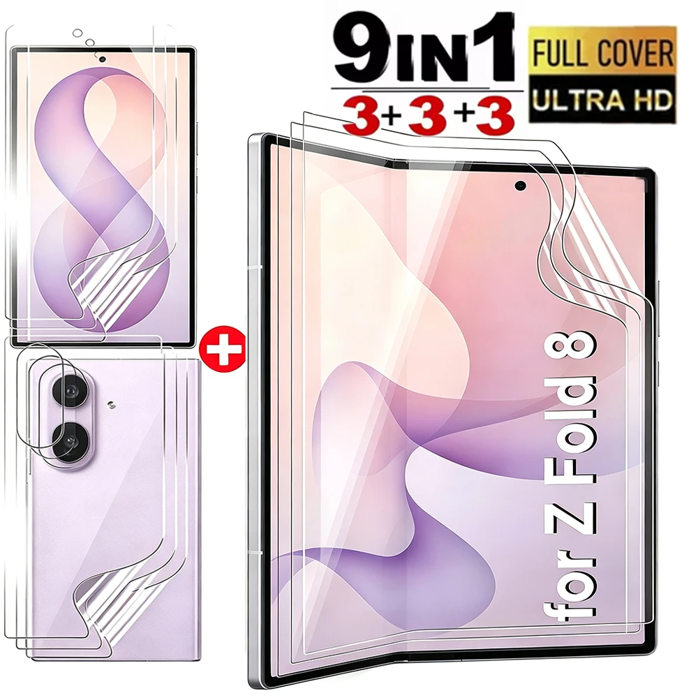 ZFold8 Flexible Hydrogel Films for Samsung Galaxy Z Fold8 Ultra Wide  Full Cover HD Clear Screen Protectors for Z Fold8 Fold7