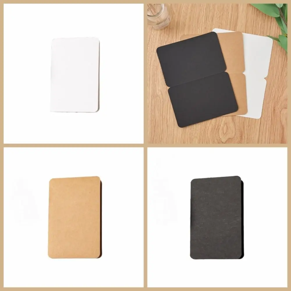 20Pcs Black White Kraft Paper Greeting Card Handmade Blank Cards Writing Supplies Folded Wedding/Birthday Invitations Party Tool