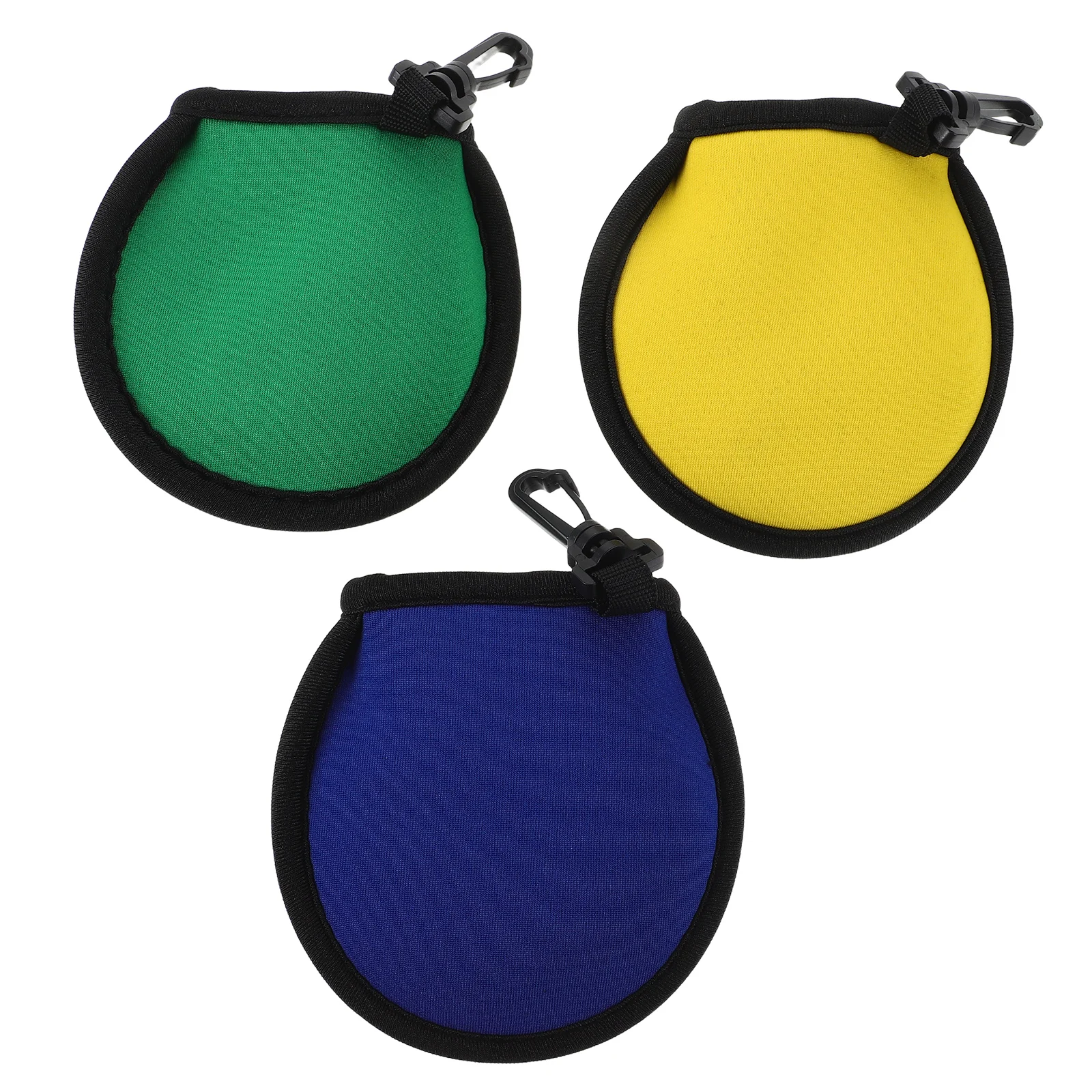 

3 Pcs Golf Cleaning Bag Accessory Pouch Buckle Design Golfball Holder Sbr Carry