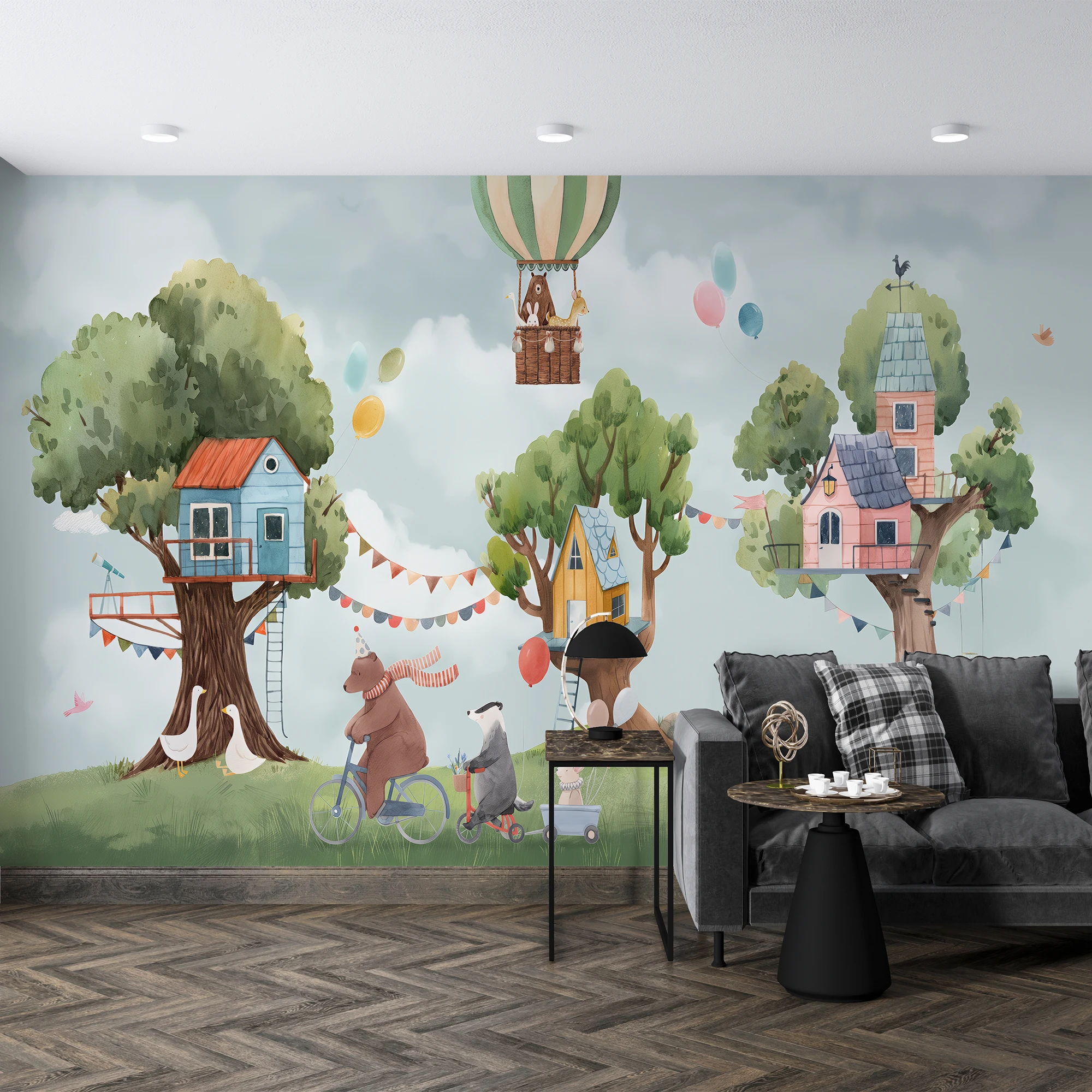 Customized 3D Wallpaper Forest Trail Green Plants