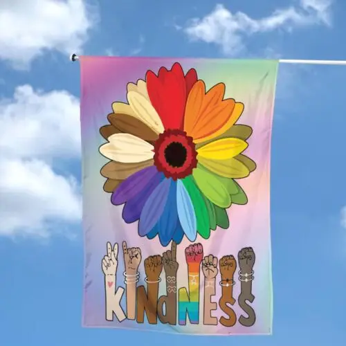 In A World Where You Can Be Anything Be Kind Flag, Sunflower ASL Kindness Flag VVL YYX EEZ