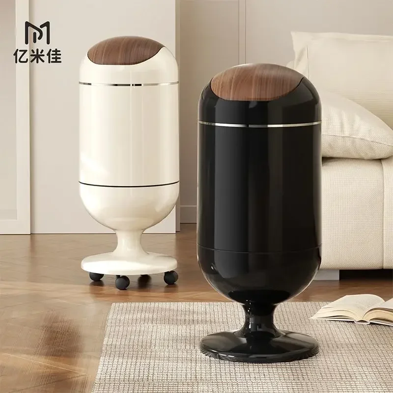 Modern Luxury Trash Can Large Capacity Waste Basket Goblet Shaped Garbage Bin Stylish Home Office Bathroom Rubbish Container