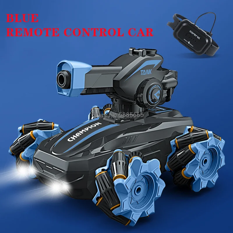 Watch Sensing Water Bomb Launch Stunt Remote Control Tank 2.4G Spray 360 ° High-Speed Rotating Omnidirectional Drive RC Tank Toy