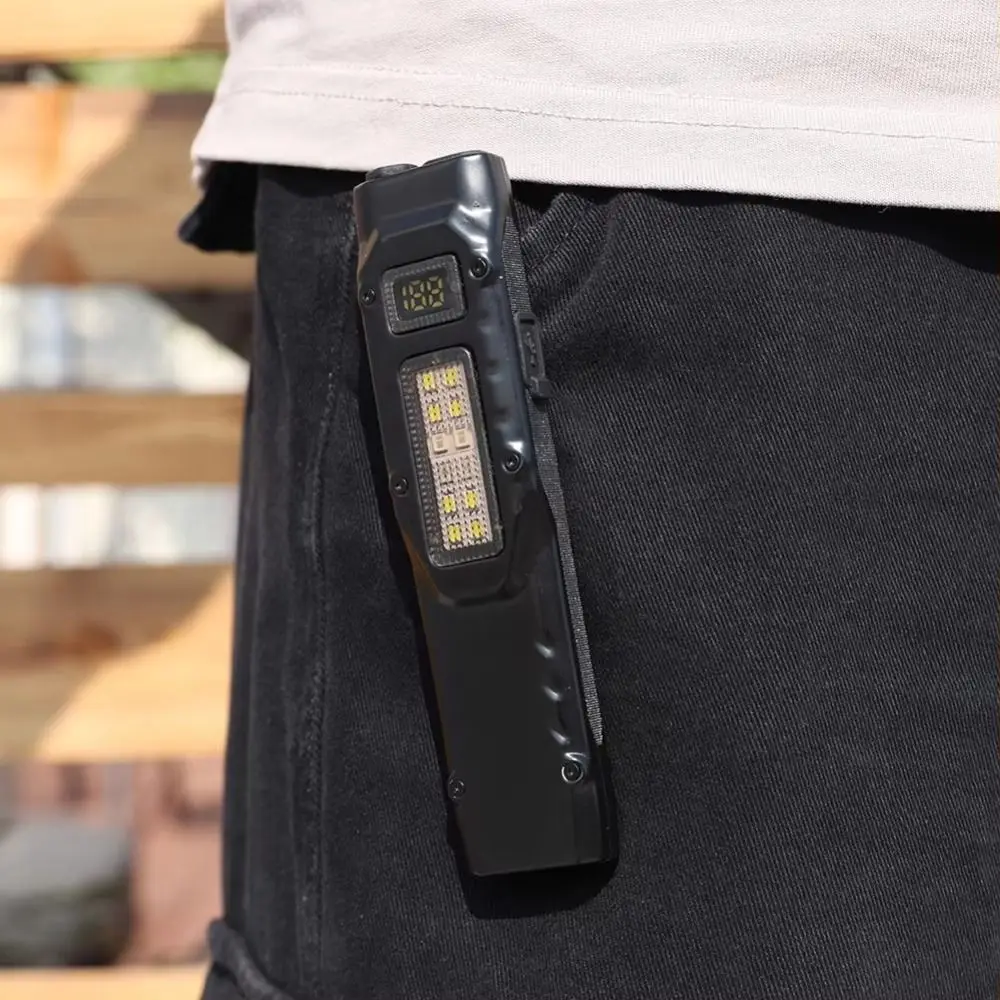 Digital Display LED Ultra-thin Flashlight Portable 1100 Lumens Mini Camping Light long battery life IPX4 Waterproof