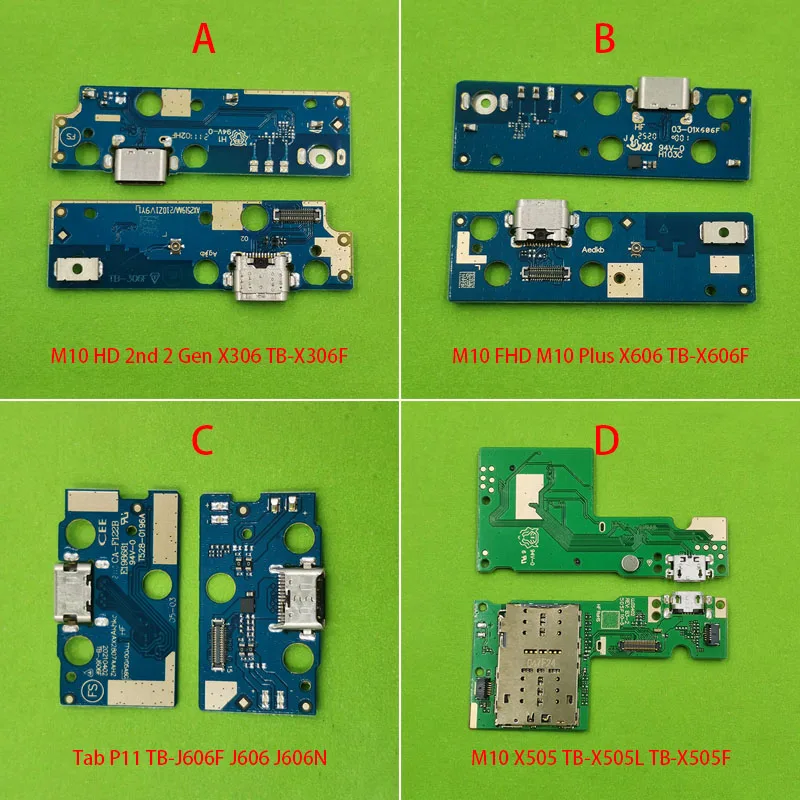 USB 충전기 보드 커넥터 플렉스 케이블, 레노버 태블릿 탭 P11 J606F M10 플러스 HD FHD M10 플러스 X505F X360F X606F 충전 포트 