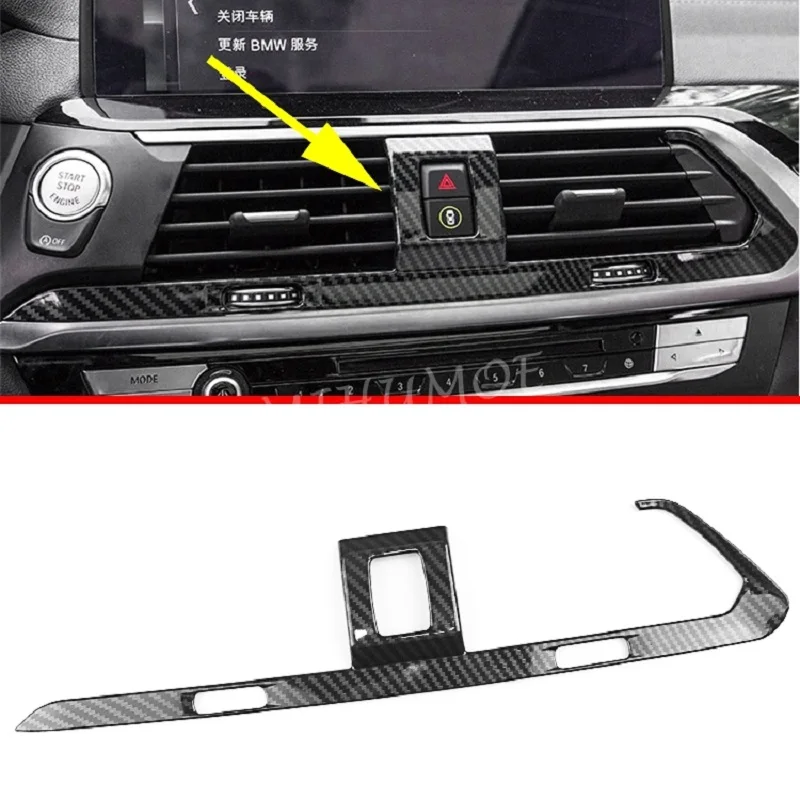 For BMW X4 G02 X3 G01 2018 2019 2020 2021 Carbon Fiber Interior Dashboard Center Air Vent Cover Trims LHD
