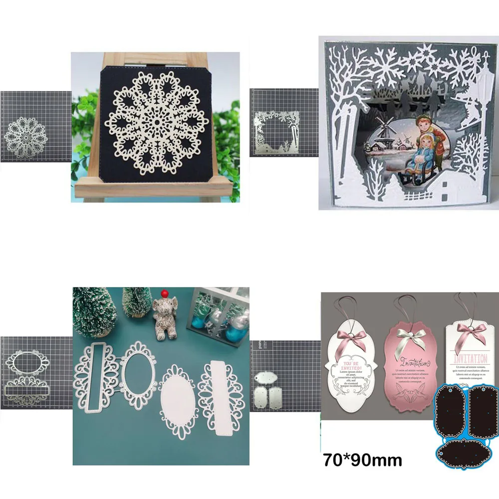 Metall Schneiden Stirbt Tag Label Spitze Rahmen DIY Scrapbooking Fotoalbum Dekorative Präge Papier Karte Handwerk Vorlage form