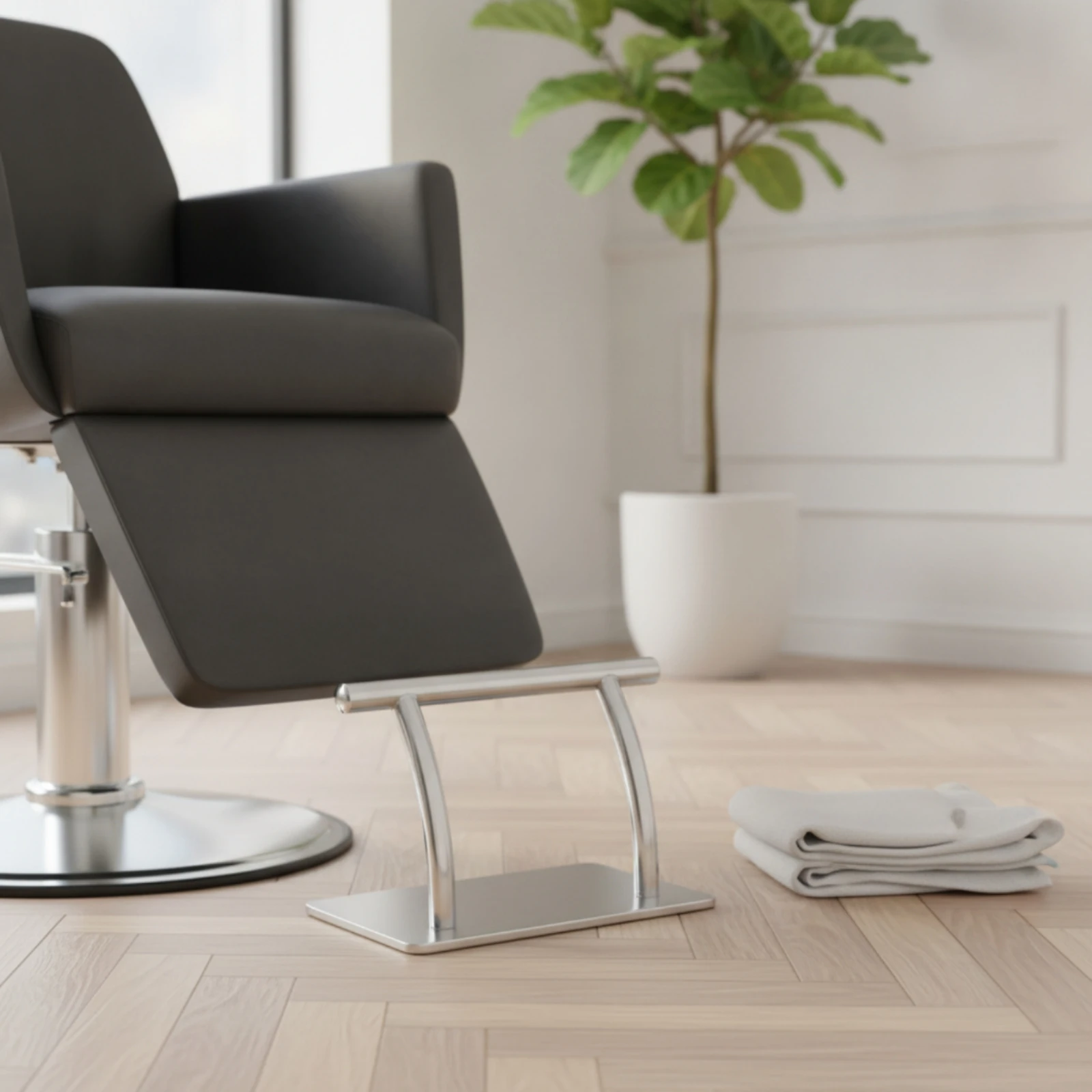 Salon Footrest Polished Barber Chair Footrest Footplate Sturdy Hardware Universal for Barbers, Barbershop